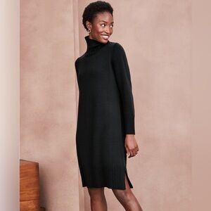 EILEEN FISHER Merino Wool Contrast Stitch Sweater Dress size Small